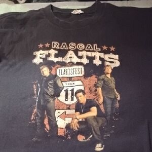 Men's Vintage Black Large Rascal Flatts Flattsfest Tour Band Country Music Shirt